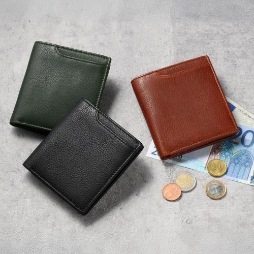 ＜ミラグロ＞牛革ソフトミリングレザー・マネースルー財布