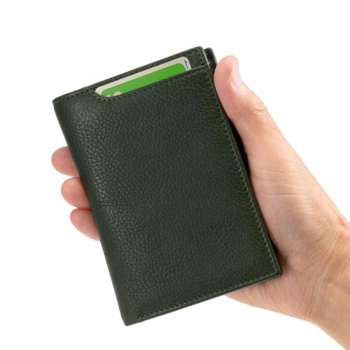 ＜ミラグロ＞牛革ソフトミリングレザー・縦型二つ折り財布