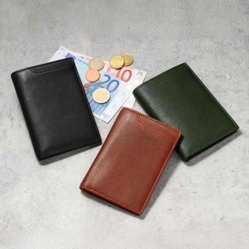 ＜ミラグロ＞牛革ソフトミリングレザー・縦型二つ折り財布