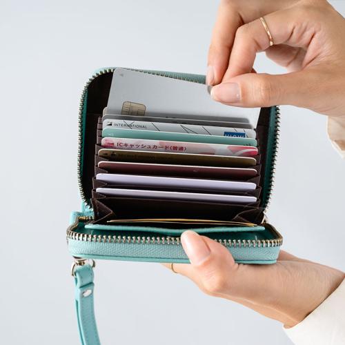 ＜ミラグロ＞シュリンクレザー・RF蛇腹式コンパクト財布