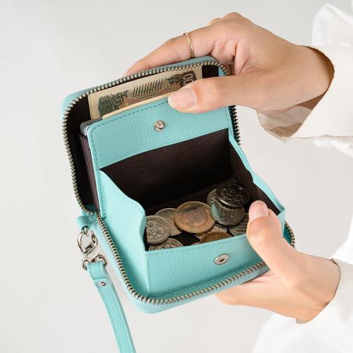 ＜ミラグロ＞シュリンクレザー・RF蛇腹式コンパクト財布