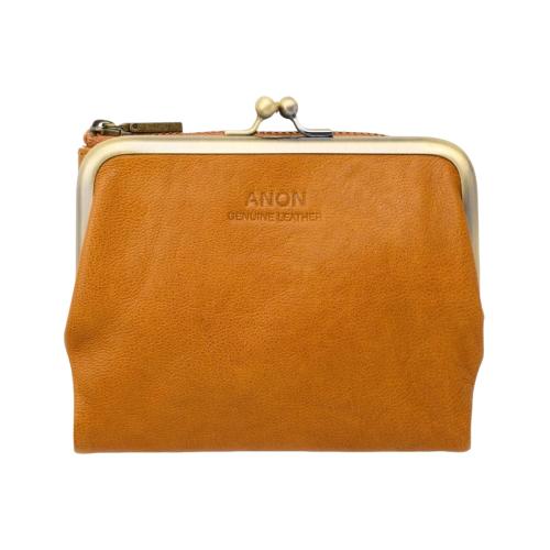 ＜アノン＞ソフトゴートレザー・がま口二つ折り財布
