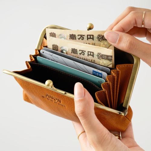 ＜アノン＞ソフトゴートレザー・がま口財布