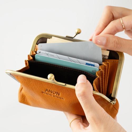 ＜アノン＞ソフトゴートレザー・がま口財布