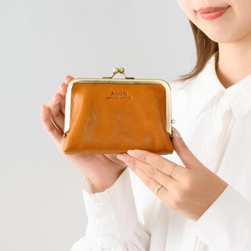 ＜アノン＞ソフトゴートレザー・がま口財布