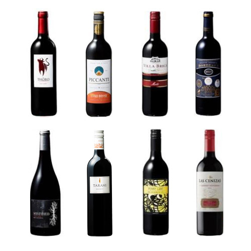 【送料当社負担】5冠ボルドー目玉入り！世界周遊赤ワイン8本セット