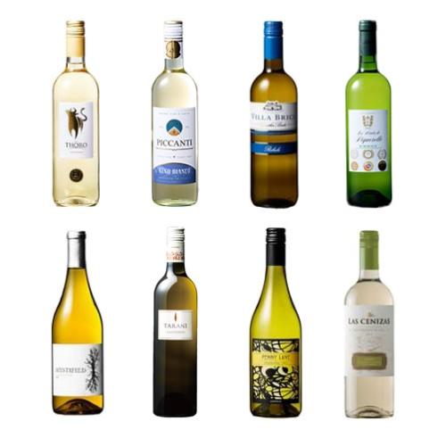 【送料当社負担】6金ボルドー目玉入り！世界周遊白ワイン8本セット