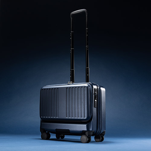 ＜ANAオリジナル＞フロントオープン 横型ビジネスキャリー（36L）機内持ち込み可 ネイビー
