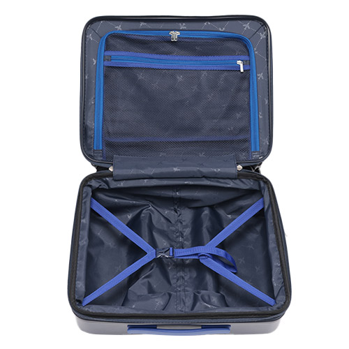 ＜ANAオリジナル＞フロントオープン 横型ビジネスキャリー（36L）機内持ち込み可 ネイビー