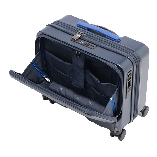 ＜ANAオリジナル＞フロントオープン 横型ビジネスキャリー（36L）機内持ち込み可 ネイビー