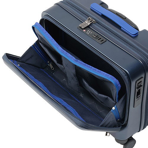 ＜ANAオリジナル＞フロントオープン 横型ビジネスキャリー（36L）機内持ち込み可 ネイビー