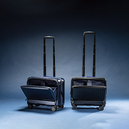 ＜ANAオリジナル＞フロントオープン 横型ビジネスキャリー（36L）機内持ち込み可 ネイビー
