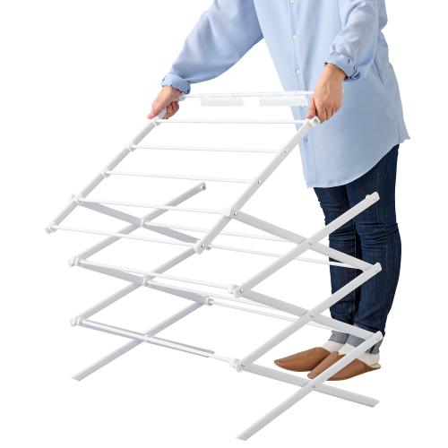 ＜LIV PLUS＞Quick Lock 平干しもできる コンパクトスタンド物干し（小物干しパーツ3個付）