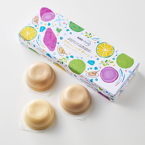＜ANA FINDS＞沖縄クリーミーデザート（美ら恋紅芋＆青切りシークヮーサー）　6個セット