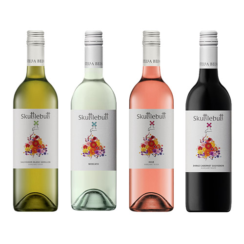 【送料当社負担】2019年度ANA国際線ビジネスクラス採用ワイン入りスカットルバットセット4本セット