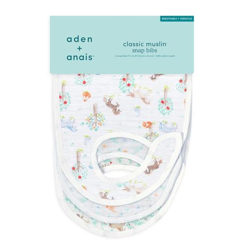 ＜aden + anais＞スナップビブ/イヤーオブザホース・うま/3枚