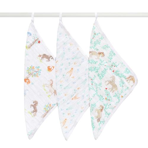 ＜aden + anais＞ウォッシュクロス/イヤーオブザホース・うま/3枚