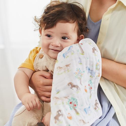 ＜aden + anais＞ウォッシュクロス/イヤーオブザホース・うま/3枚