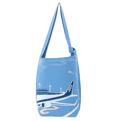 ＜ANAオリジナル＞KNT365 for ANA Fourty 駐機場モチーフニットバッグ　ブルー