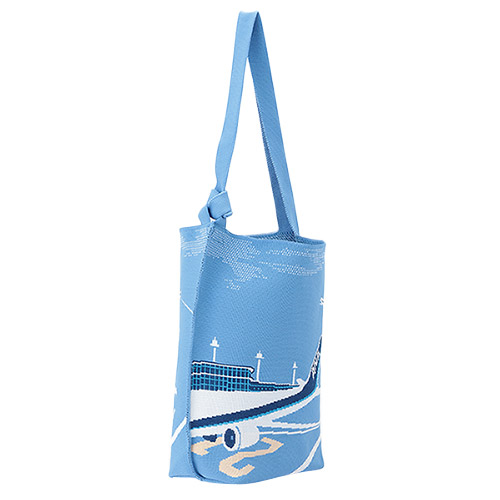 ＜ANAオリジナル＞KNT365 for ANA Fourty 駐機場モチーフニットバッグ　ブルー