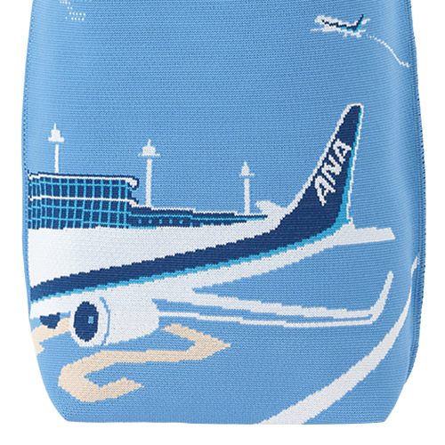 ＜ANAオリジナル＞KNT365 for ANA Fourty 駐機場モチーフニットバッグ　ブルー