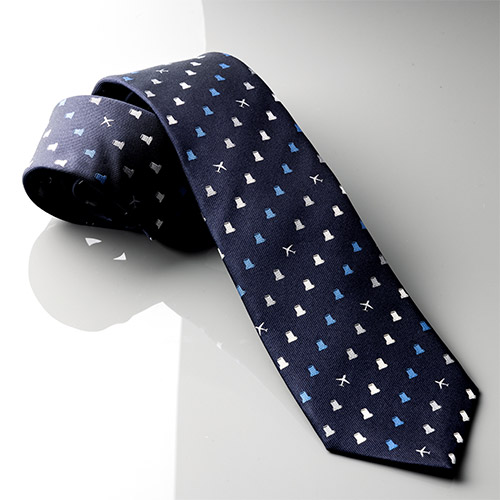 ＜ANAオリジナル＞LANVIN COLLECTION for ANA ロゴモチーフストライプタイ ネイビー