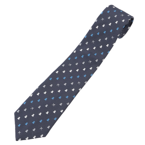 ＜ANAオリジナル＞LANVIN COLLECTION for ANA ロゴモチーフストライプタイ ネイビー