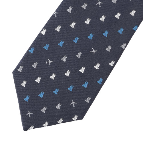 ＜ANAオリジナル＞LANVIN COLLECTION for ANA ロゴモチーフストライプタイ ネイビー