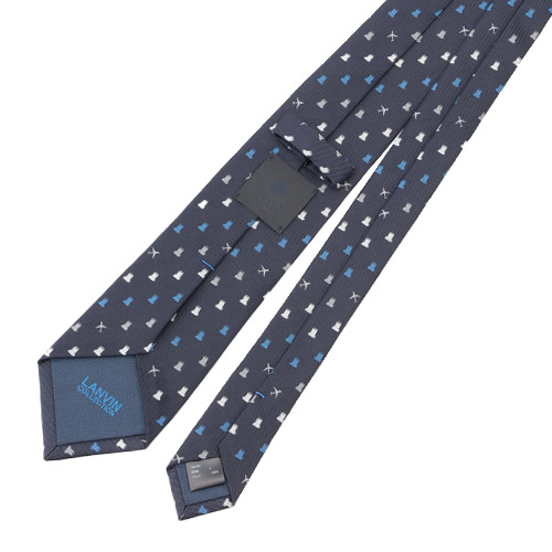 ＜ANAオリジナル＞LANVIN COLLECTION for ANA ロゴモチーフストライプタイ ネイビー