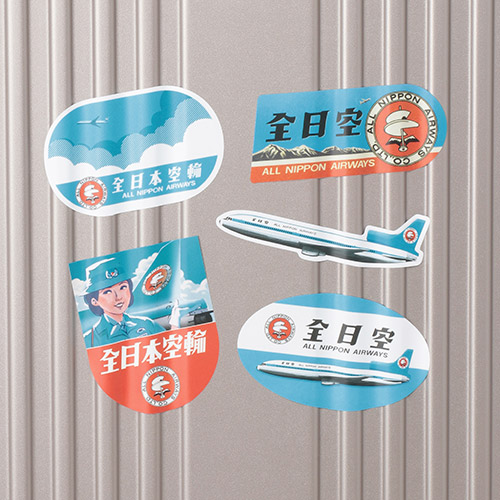 ＜ANAオリジナル＞レトロモチーフ ステッカー5枚セット（モヒカンブルー）