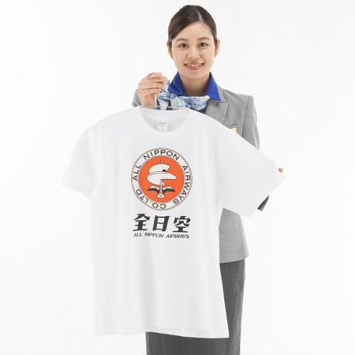 ＜ANAオリジナル＞レトロモチーフ Tシャツ 白（ダヴィンチマーク）