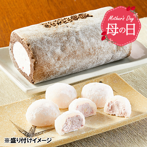【母の日】ココア苺スターロールと苺ムース大福セット　※送料込【受注締め切り日：2026/5/3】