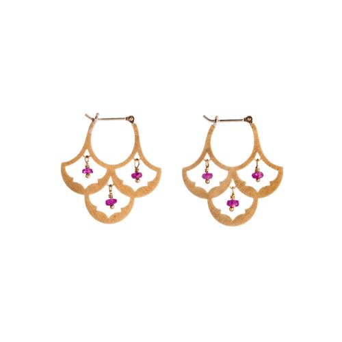 ＜HASUNA＞＊7月誕生石 luxe パターンピアス ルビー