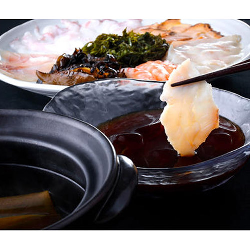 新潟＜佐渡のごっつお＞天然あわびと海の幸のしゃぶしゃぶ