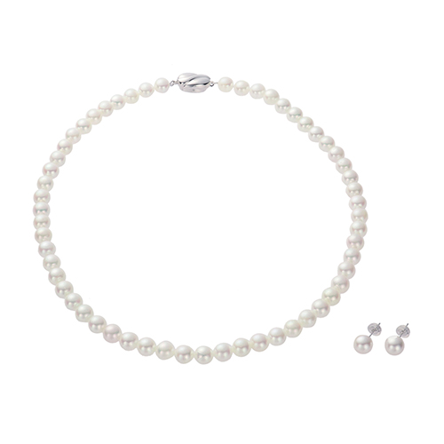 ＜ミワ＞アコヤパールネックレス&ピアスセット