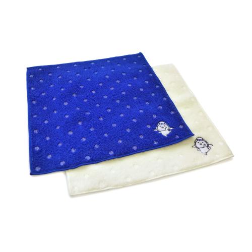 そらっち刺繍入りハンドタオルセット（青・白）