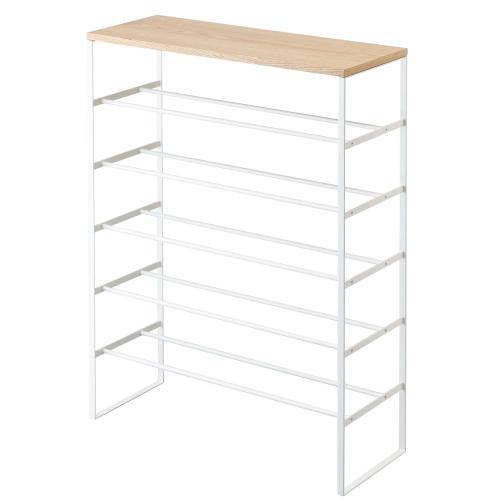 ＜山崎実業＞天板付きシューズラック タワー 6段