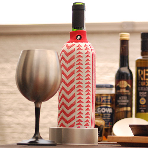 ＜OLENO＞ボトルクーラー ジオメトリックパターン レッド