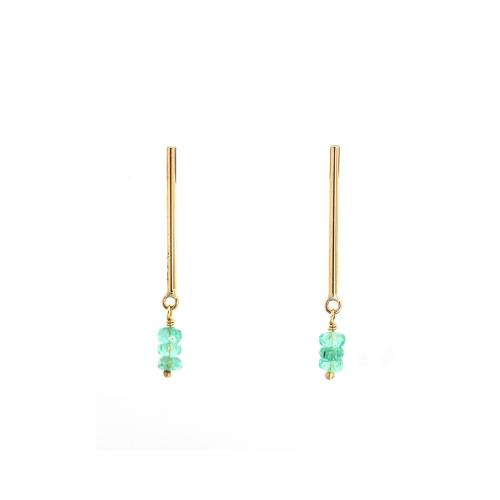 ＜HASUNA＞＊5月誕生石Flow ピアス ショート エメラルド