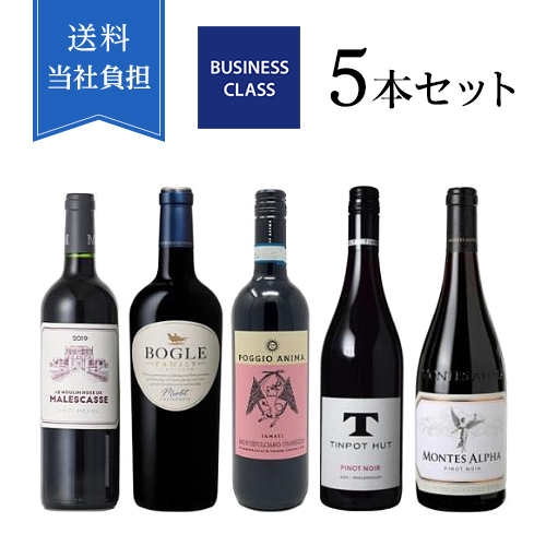 【送料当社負担】歴代機内採用～各国周遊～赤ワイン5本セット