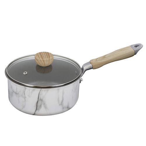 ＜ベストコ＞MARBLE KITCHEN IH ソースパン 18cm