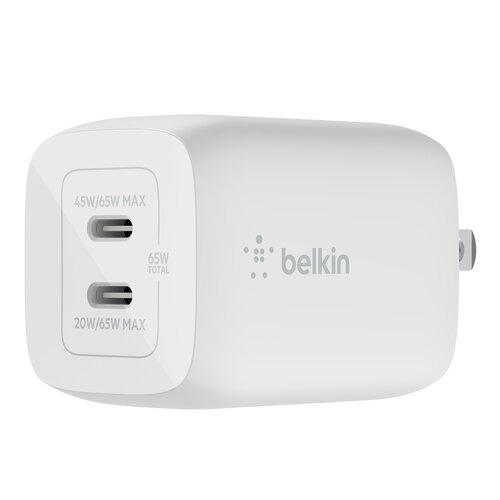 ＜Belkin＞BoostCharge Pro デュアルUSB-C GaN ウォールチャージャー PPS 65W