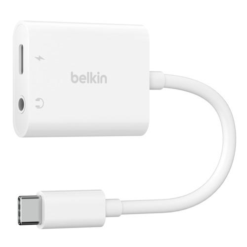＜Belkin＞RockStar 3.5mmオーディオ + USB-C充電アダプター ホワイト