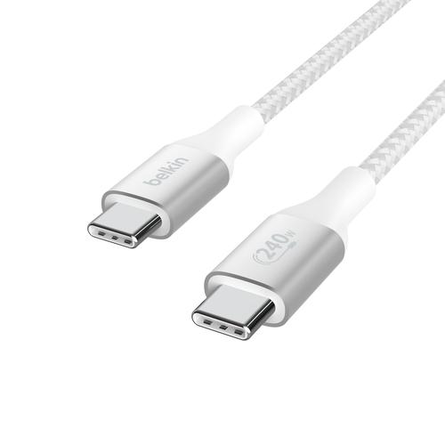 ＜Belkin＞BoostCharge 240W USB-C to USB-C 編組ケーブル 1m ホワイト