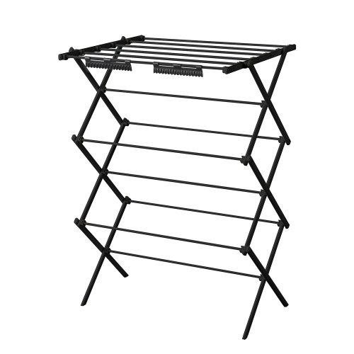 ＜ベストコ＞コンパクトスタンド物干し　ブラック