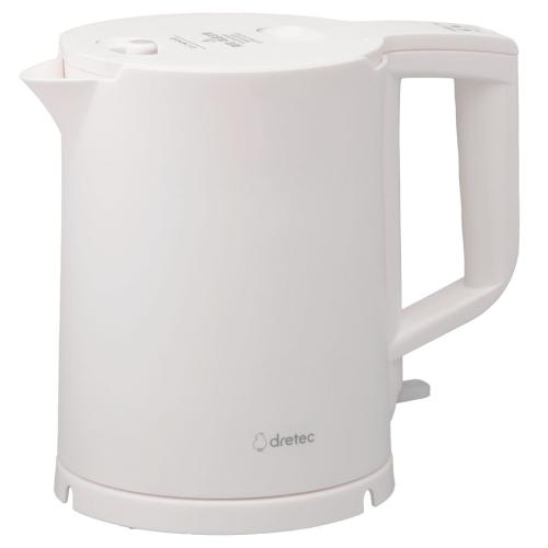 ＜dretec＞電気ケトル「ピタポット」0.8L PO-377WT