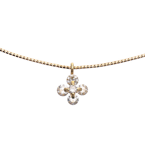 ＜ミワ＞K18 YG 5石ダイヤモンドペンダント