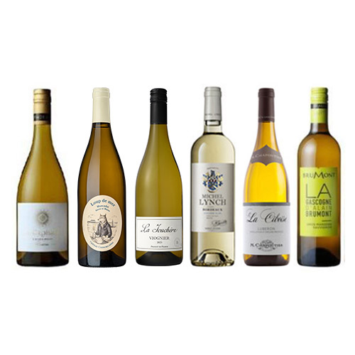 【送料当社負担】フランス各地のワインを愉しもう！ぶどう品種の飲み比べも出来る白ワイン6本セット