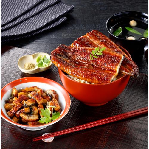 ＜鰻楽＞国産うなぎ切身10枚・きざみ5袋