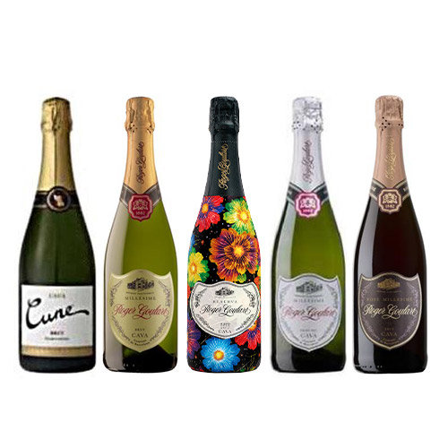 【送料当社負担】ロジャーグラートの特別限定ボトル入り！スペインスパークリング5本セット